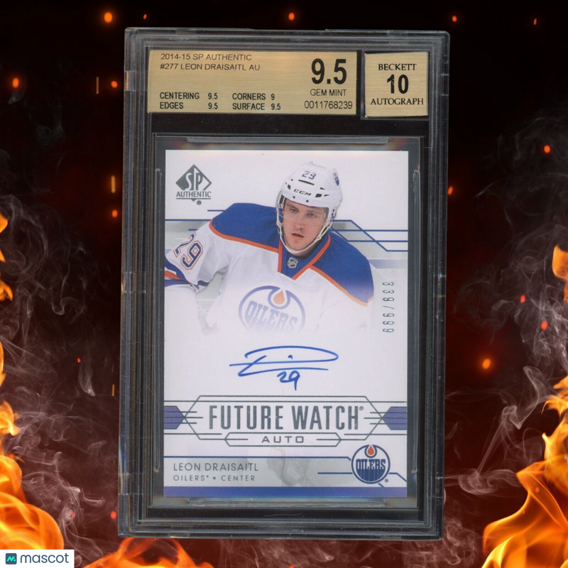 2014-15 SP Authentic LEON DRAISAITL Future Watch Auto /999 BS 9.5