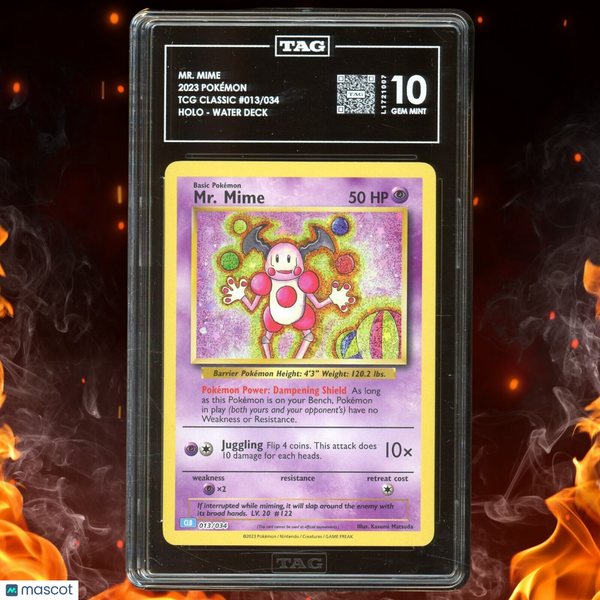 Pokemon TCG Classic MR. MIME Holo - Water Deck 013/034 TAG 10