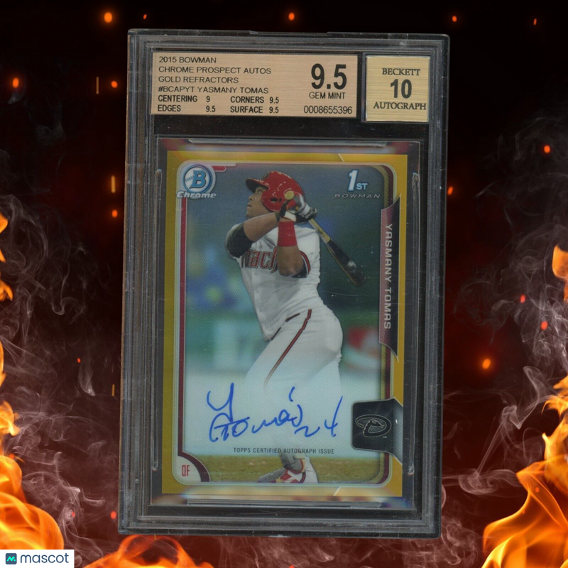 2015 Bowman Chrome YASMANY TOMAS 1st Bowman Auto /50 Gold Refractor BGS 9.5