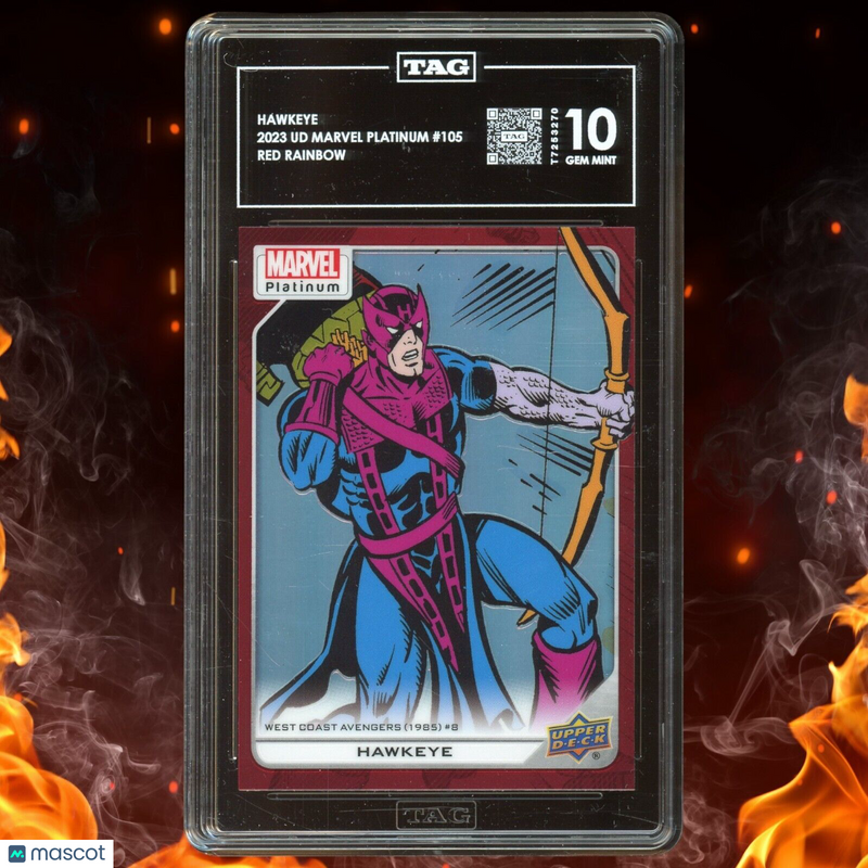 Upper Deck Marvel Platinum HAWKEYE Red Rainbow TAG 10