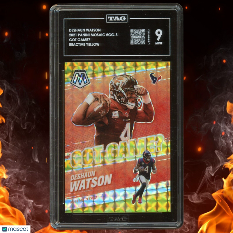 2021 Panini Mosaic DESHAUN WATSON Got Game? /99 Reactive Yellow TAG 9