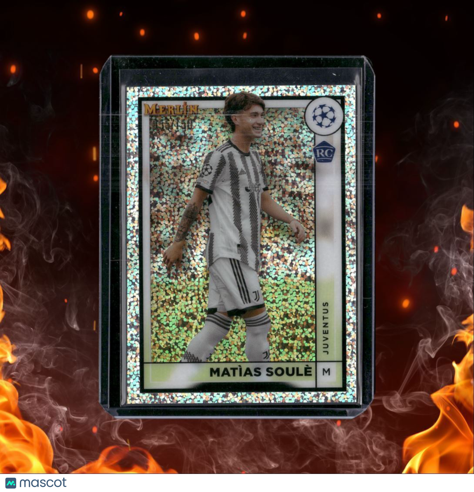 2022 Topps Merlin Chrome Matìas Soulé Speckle Refractor Rookie 055/150 #80
