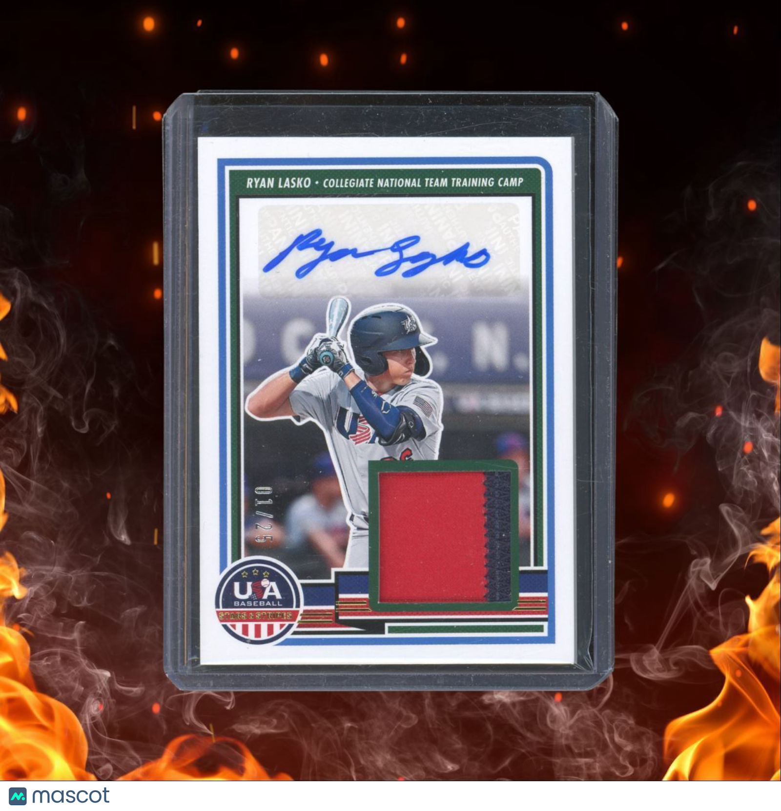 2023 Panini USA Stars & Stripes Ryan Lasko Collegiate Patch Auto 01/25 #SM-RL