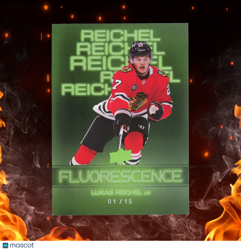 2022-23 Upper Deck LUKAS REICHEL Rookie Fluorescence 1/15 Green