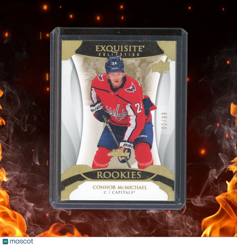 2020-21 Upper Deck Black Diamond Connor McMichael Exquisite Gold Rookie 02/99