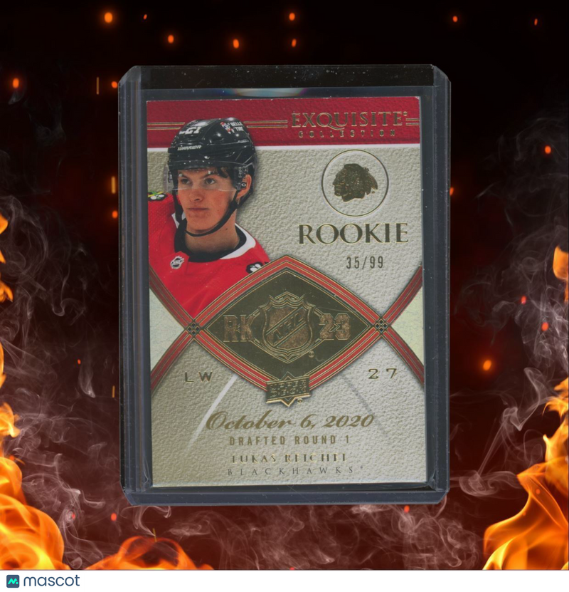 2023-24 Upper Deck Exquisite Collection Lukas Reichel Gold Draft Rookie 35/99