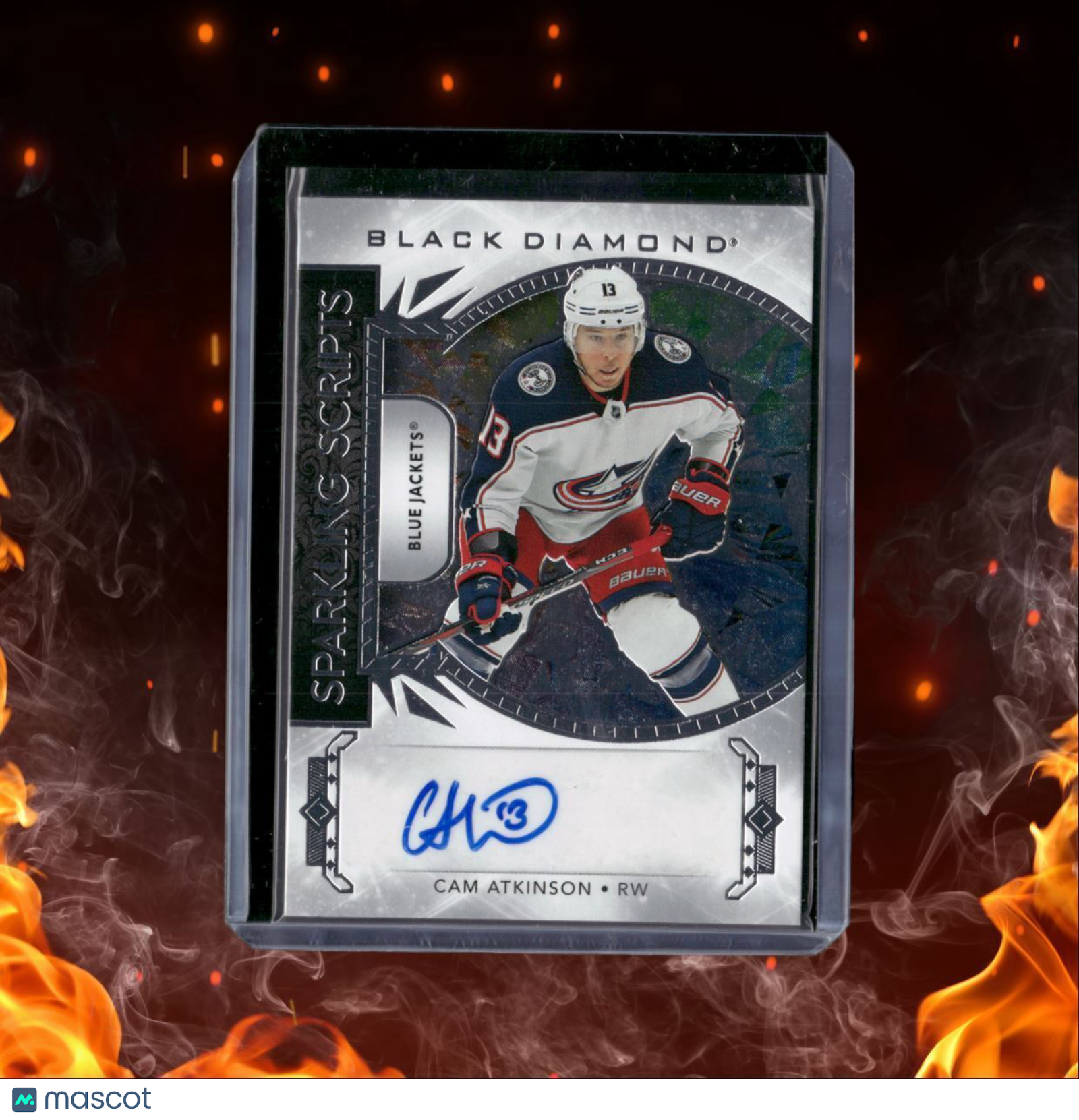 2019-20 Upper Deck Black Diamond Cam Atkinson Sparkling Scripts Auto #SC-CA