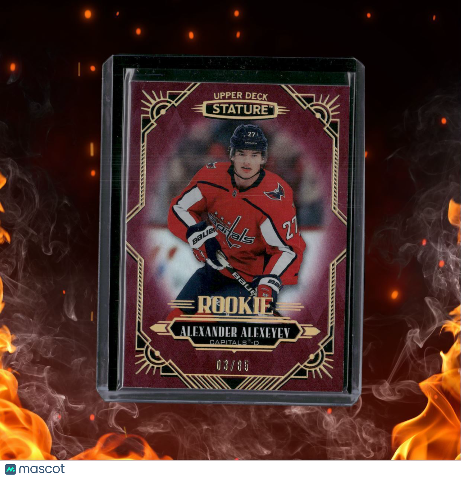 2020-21 Upper Deck Stature Alexander Alexeyev Red Rookie 03/85 #160