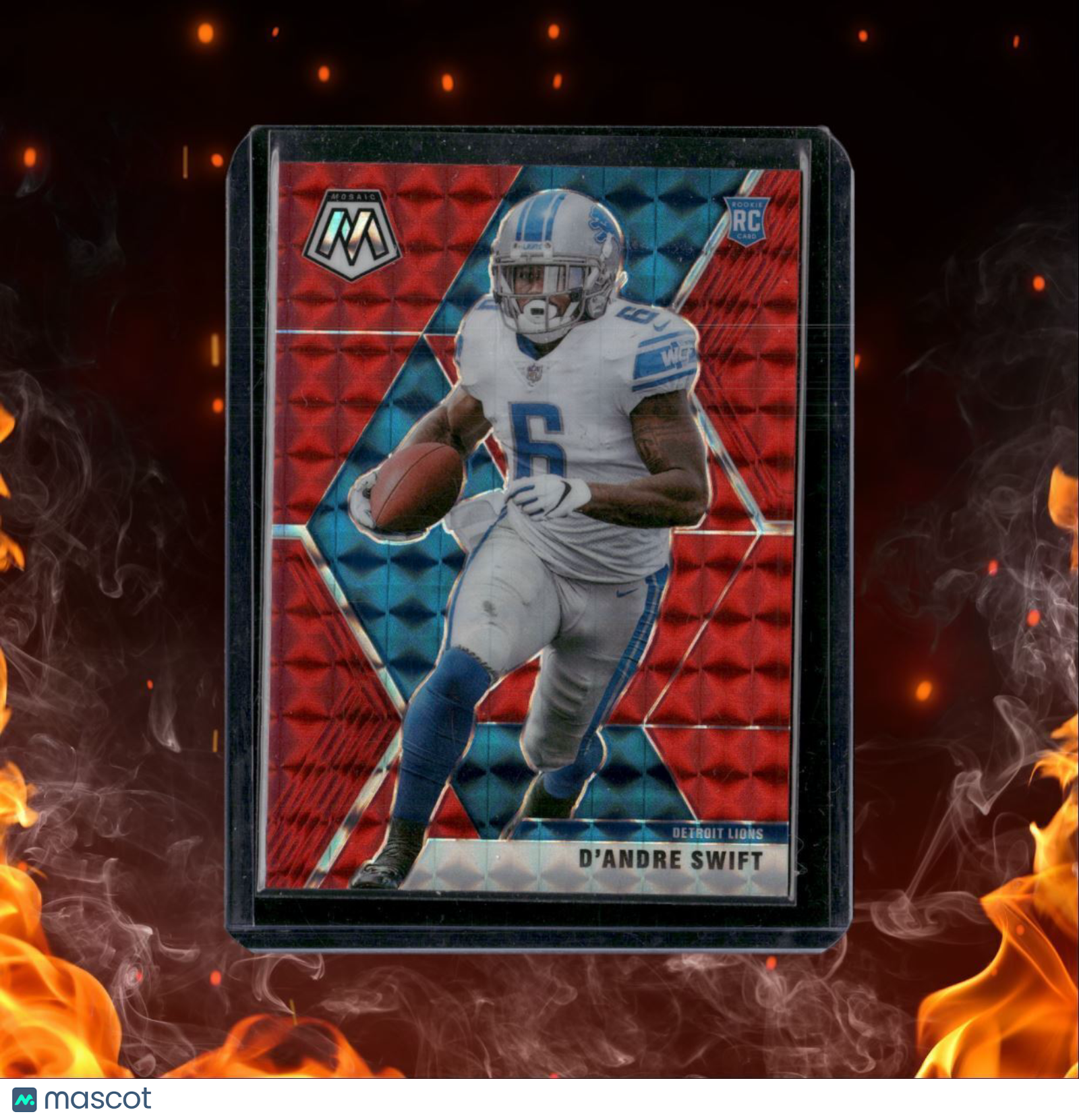 2020 Panini Mosaic D'Andre Swift Reactive Blue Prizm Rookie #215