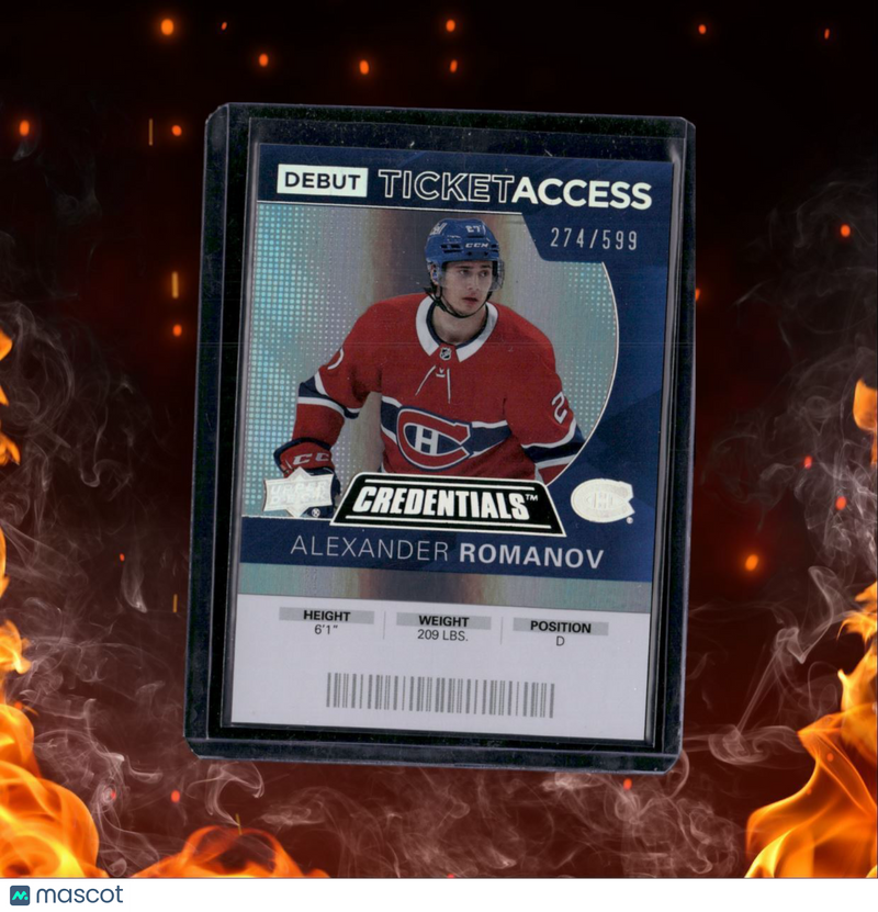 2020-21 Upper Deck Credentials Alexander Romanov Debut Ticket 274/599