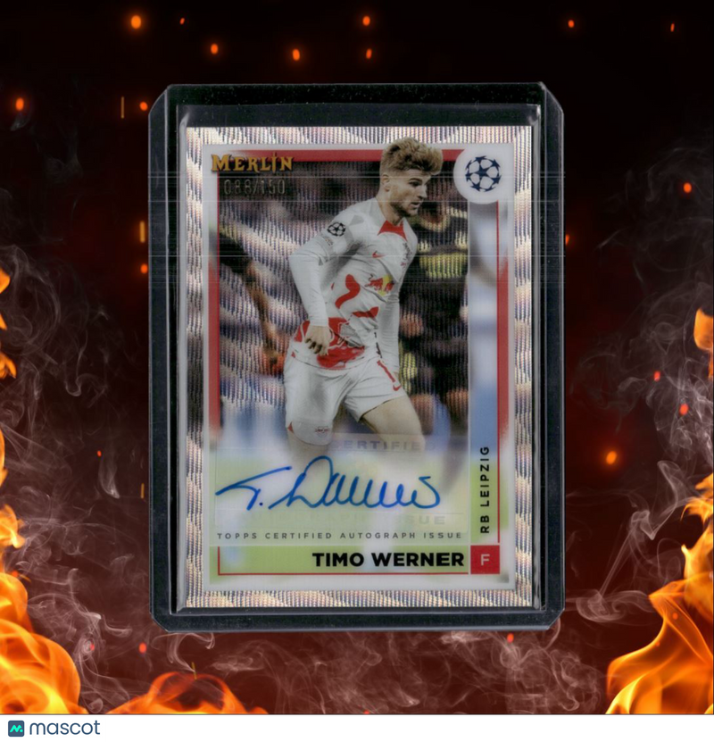 2022 Topps Merlin Chrome Timo Werner Wave Refractor Auto 088/150