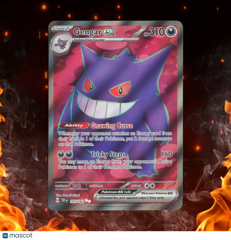 Pokemon Temporal Forces GENGAR EX Ultra Rare Full Art 193/162