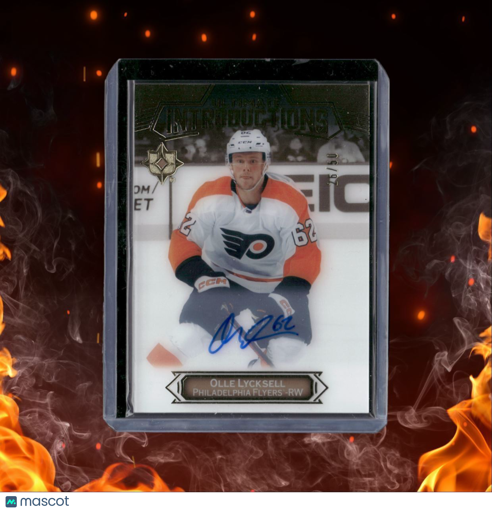 2022-23 Upper Deck Ultimate Olle Lycksell Introductions Gold Rookie Auto 26/50