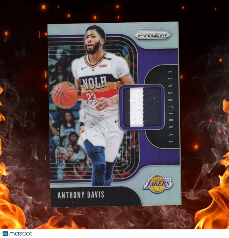 2019-20 Panini Prizm ANTHONY DAVIS Jersey Patch /10 Holo Silver SS-ADV Game Worn