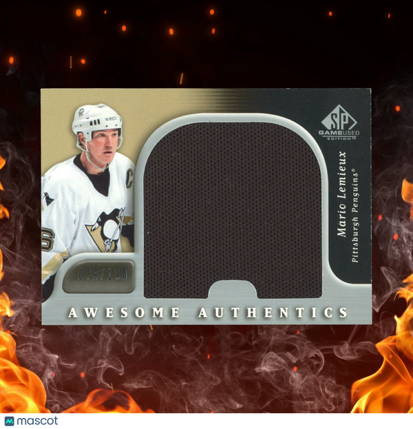 2005-06 UD SP Game Used MARIO LEMIEUX Awesome Authentics Jersey Patch /100 AA-LX