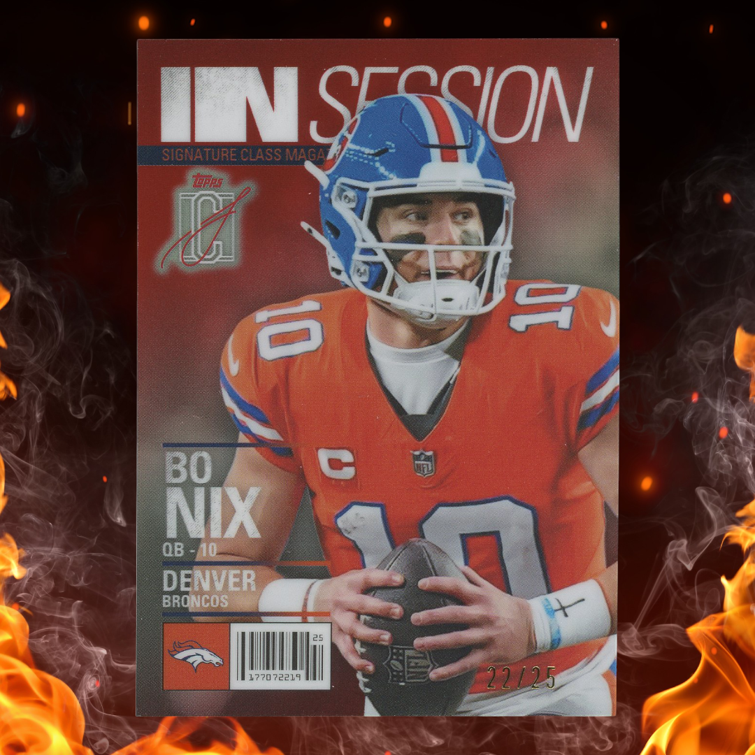 2025 Topps Signature Class Bo Nix In Session Red /25 #IS-7