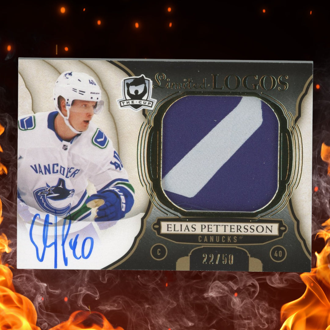 2018-19 Upper Deck The Cup Elias Pettersson Limited Logos Rookie Auto Patch /50