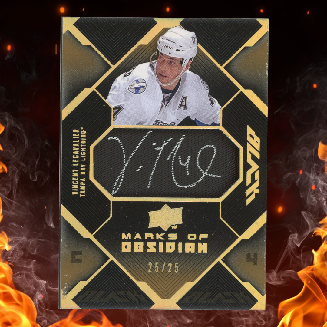 2008-09 UD Black Vincent Lecavalier Marks of Obsidian Auto Patch Gold /25