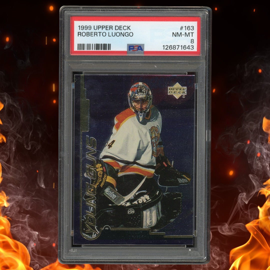 1999-00 Upper Deck Series 1 Roberto Luongo Young Guns #163 PSA 8