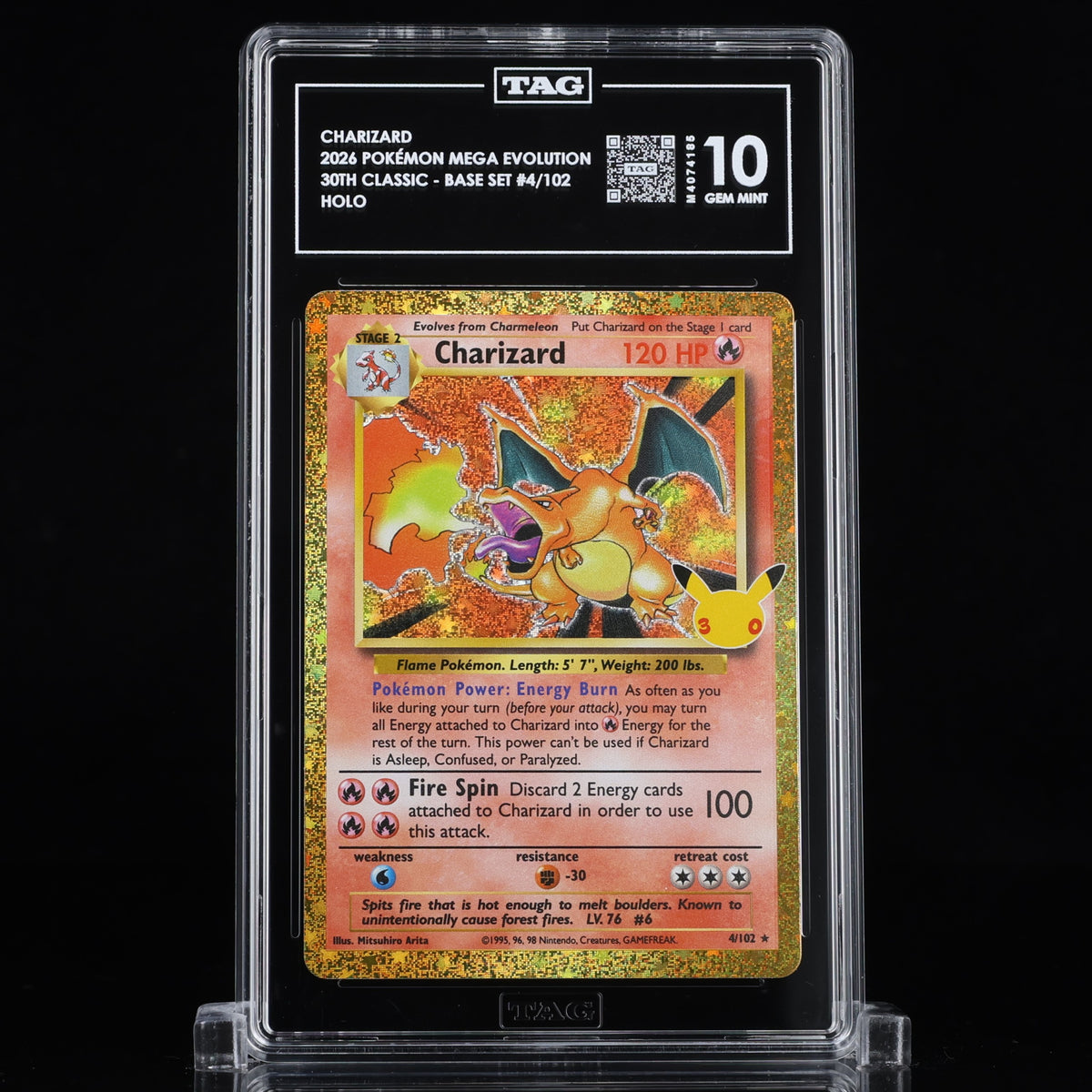 2026 Pokemon 30th Celebration Charizard 4/102 Classic Collection TAG 10