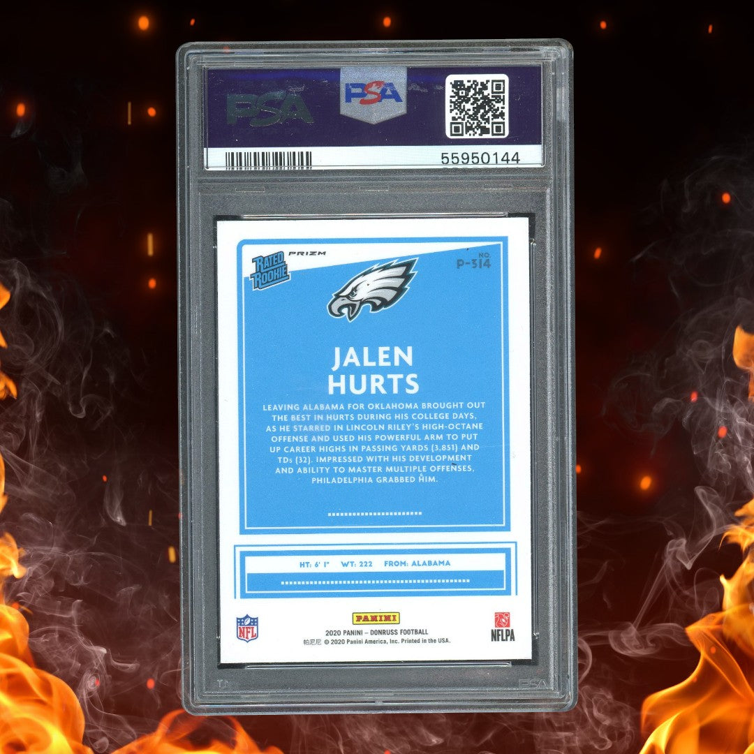 2020 Panini Donruss Optic Jalen Hurts Rated Rookie Red/Green #P-314 PSA 10