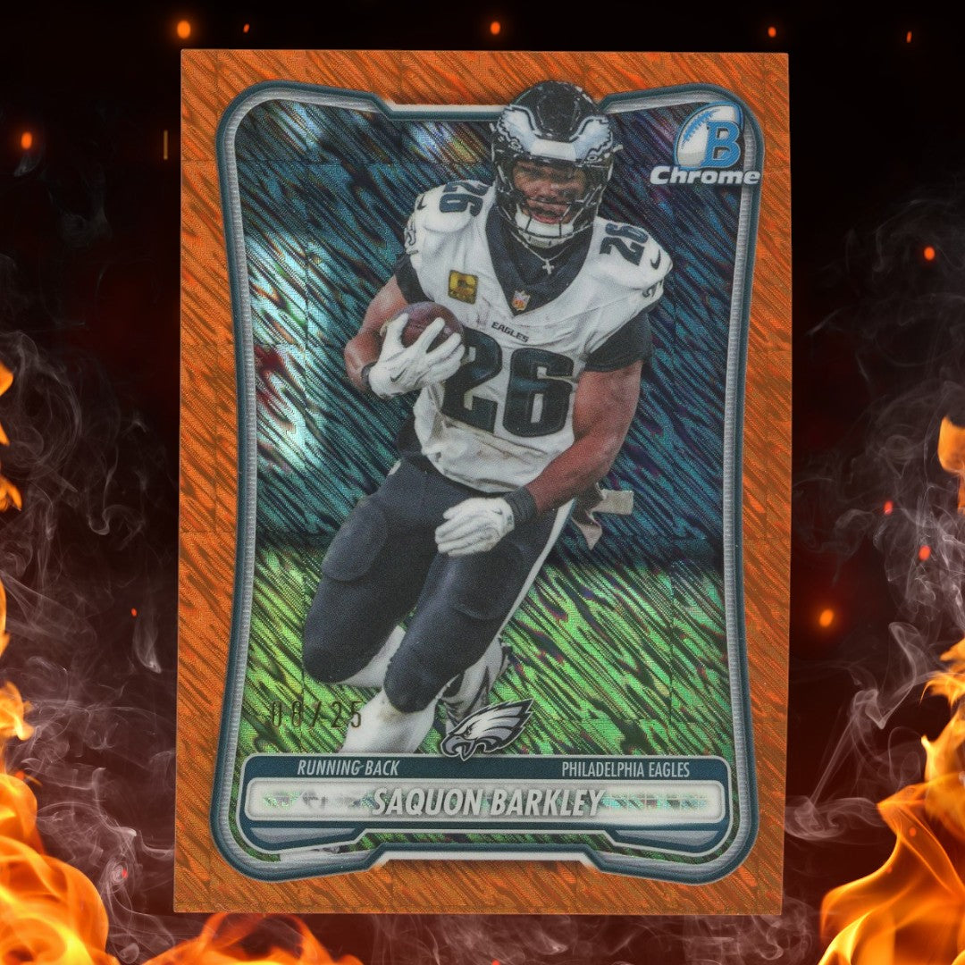 2026 Bowman Chrome Saquon Barkley Orange Refractor /25 #BCV-83