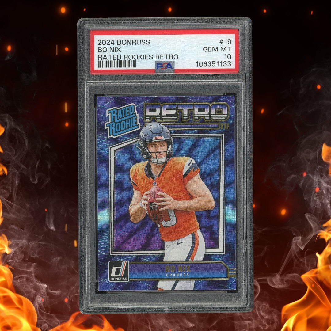 2024 Panini Donruss Bo Nix Rated Rookie Retro PSA 10 #19