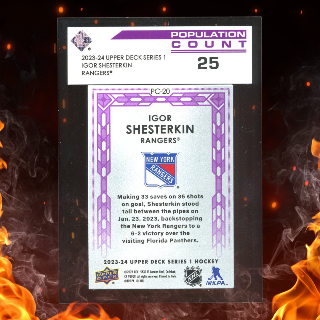 2023-24 Upper Deck Series 1 Igor Shesterkin Population Count /25 #PC-20
