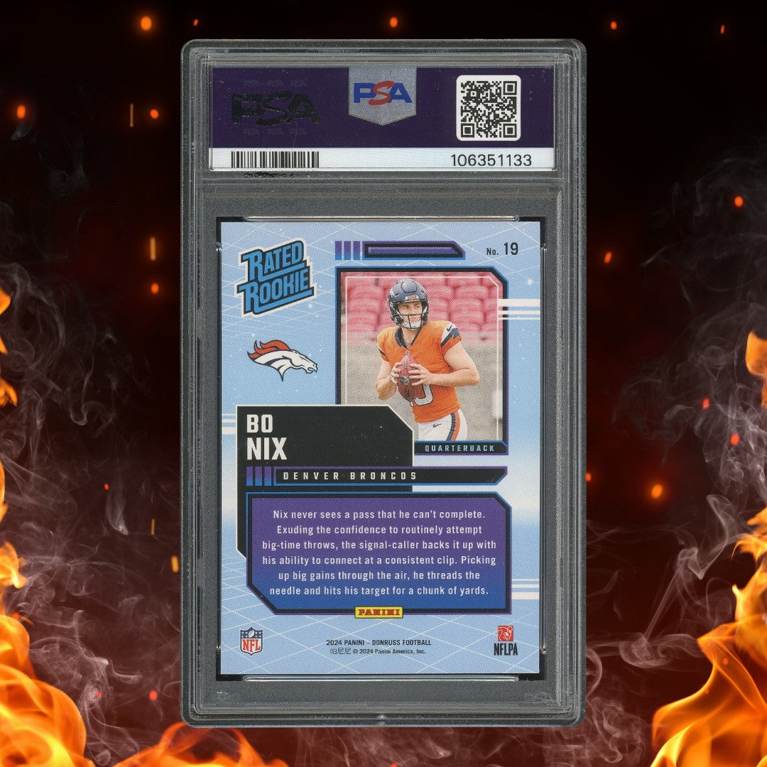 2024 Panini Donruss Bo Nix Rated Rookie Retro PSA 10 #19