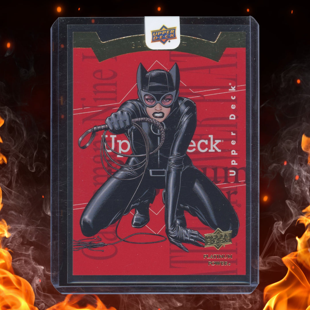 2026 Upper Deck Platinum Powe Nine Lives of a Feline Fatale Catwoman Red /33 #13