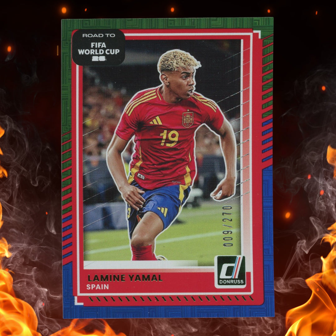 2025 Panini Donruss Road to FIFA World Cup 26 Lamine Yamal Red/Green/Blue Border