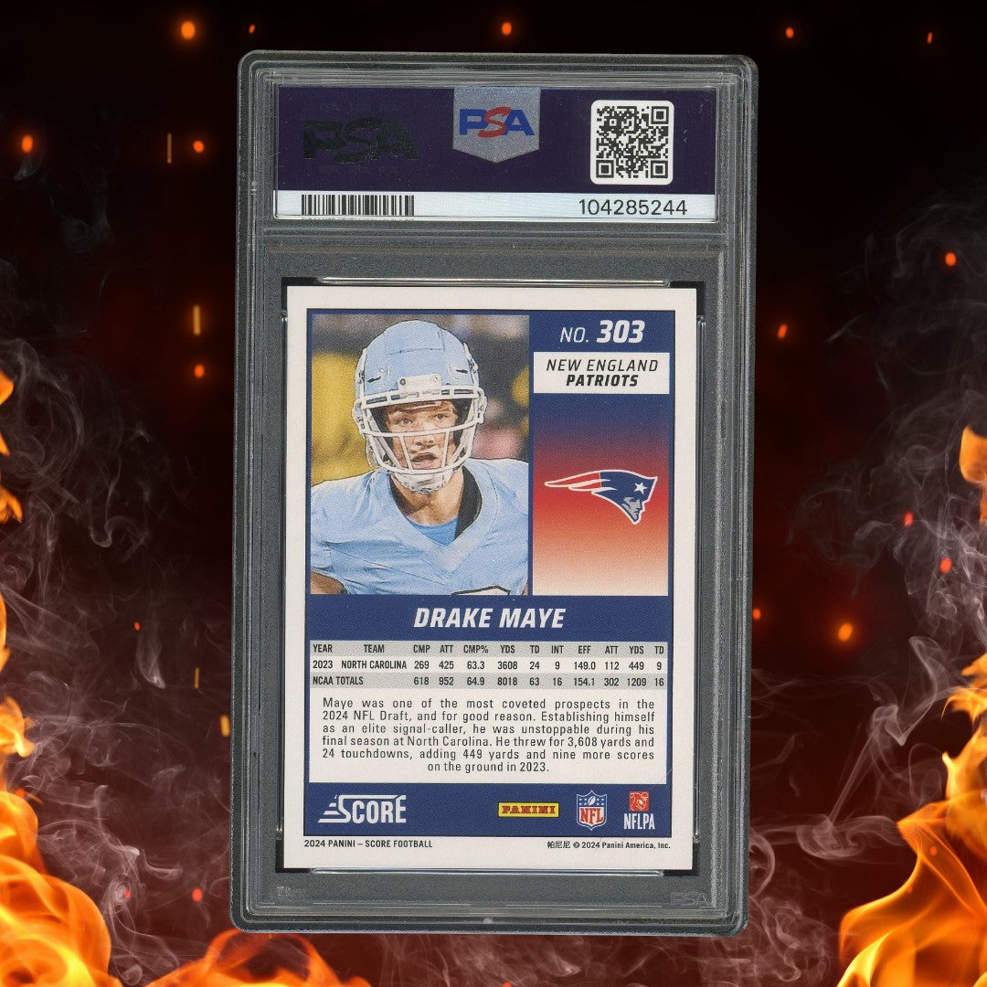 2024 Panini Score Drake Maye Rookie Stars /399 #303 PSA 10
