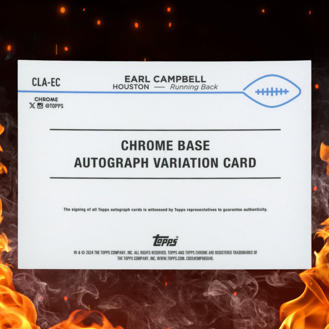 2024 Topps Chrome Earl Campbell Base Auto Variation Gold Refractor /50