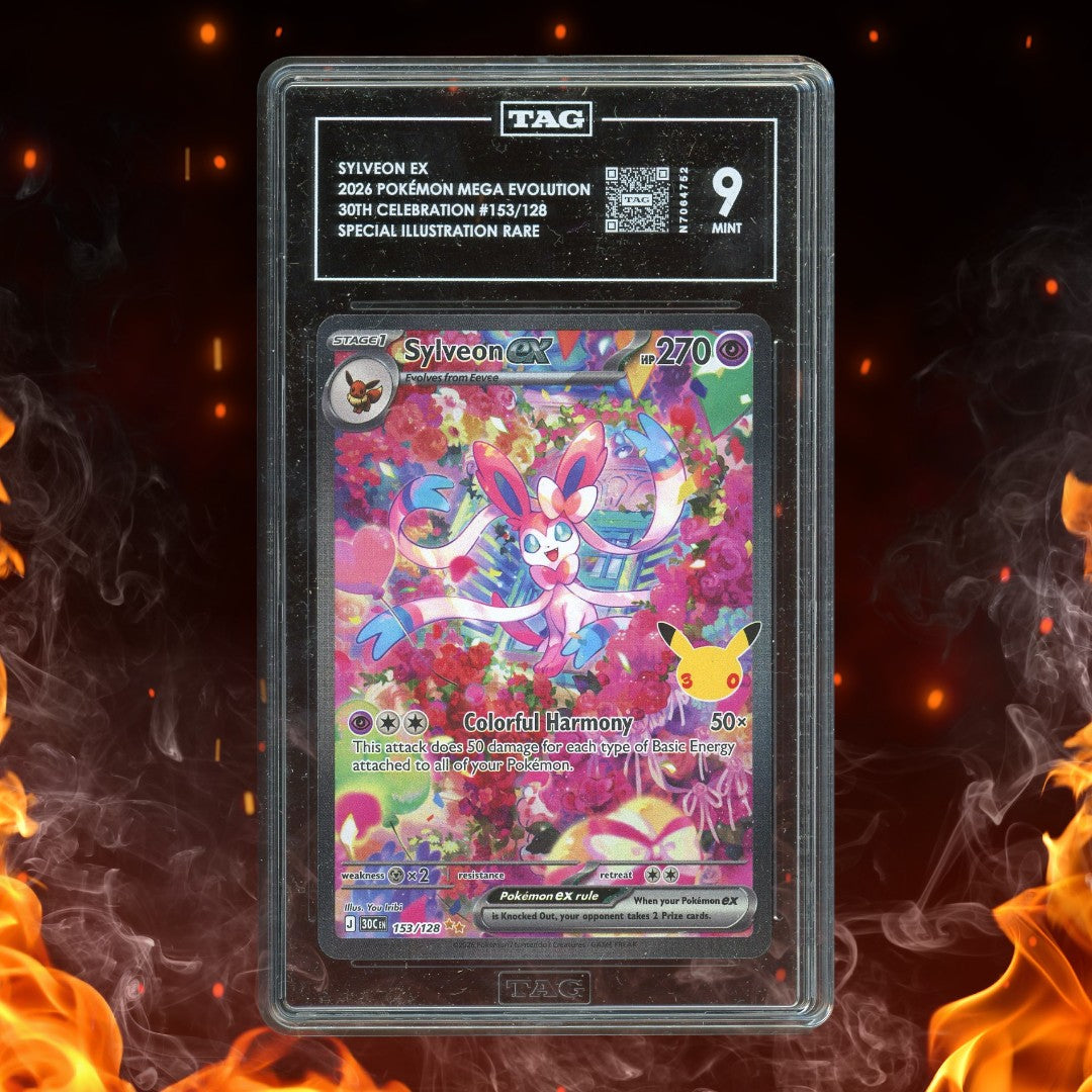 Pokemon Mega Evolution 30th Celebration Sylveon ex SIR 153/128 TAG 9