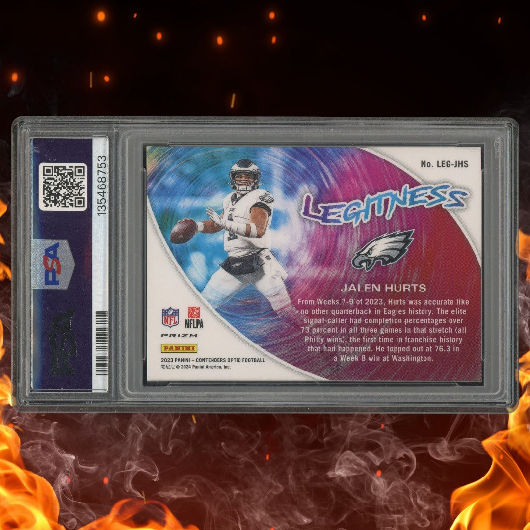 2023 Panini Contenders Optic Jalen Hurts Legitness #LEG-JHS PSA 10