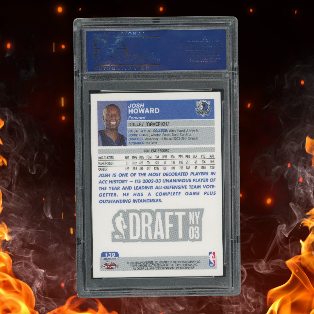 2003-04 Topps Chrome Josh Howard Draft Pick Refractor Rookie #139 PSA 10