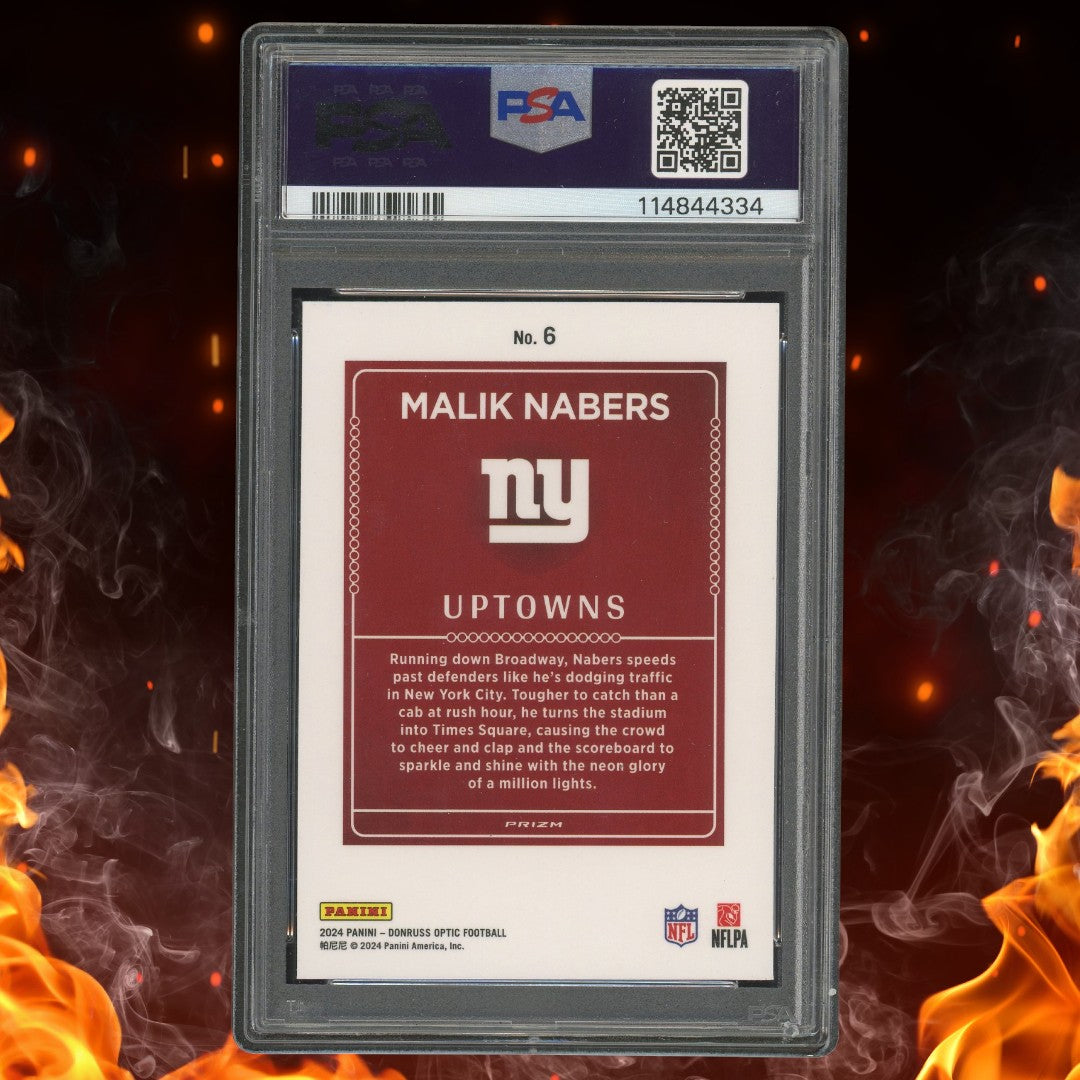 2024 Panini Donruss Optic Malik Nabers Uptowns Rookie #6 PSA 9