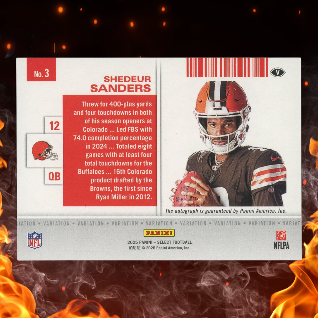 2025 Panini Select Shedeur Sanders Rookie Auto Variation Rookie #3