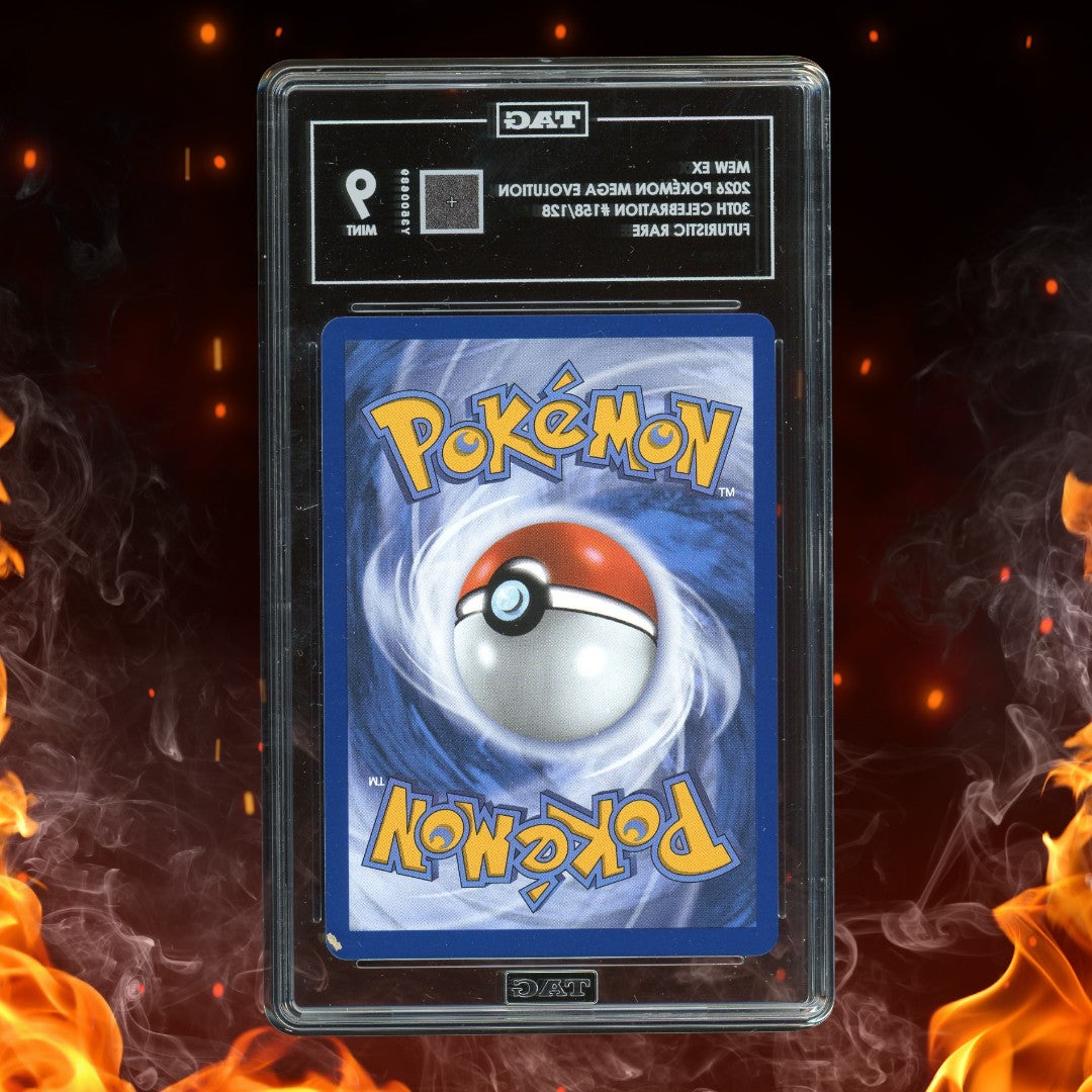Pokemon Mega Evolution 30th Celebration Mew ex Futuristic Rare TAG 9 158/128