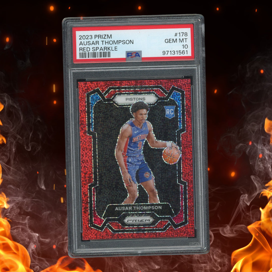 2023-24 Panini Prizm Ausar Thompson Red Sparkle Rookie #178 PSA 10