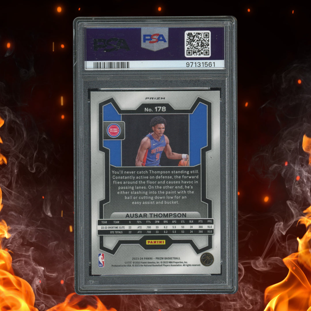 2023-24 Panini Prizm Ausar Thompson Red Sparkle Rookie #178 PSA 10