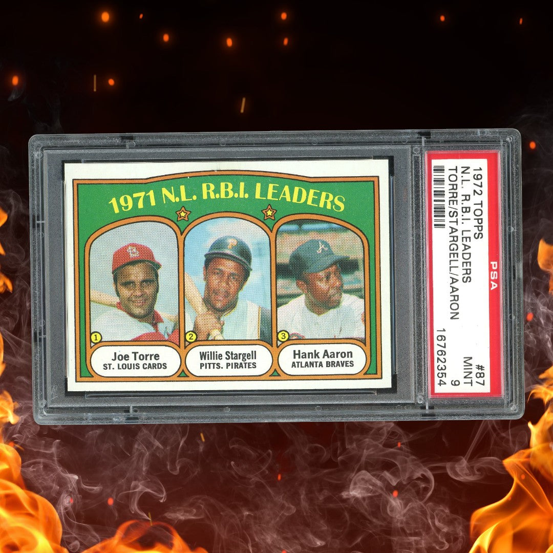 1972 Topps Joe Torre Willie Stargell Hank Aaron R.B.I. Leaders PSA 9 #87