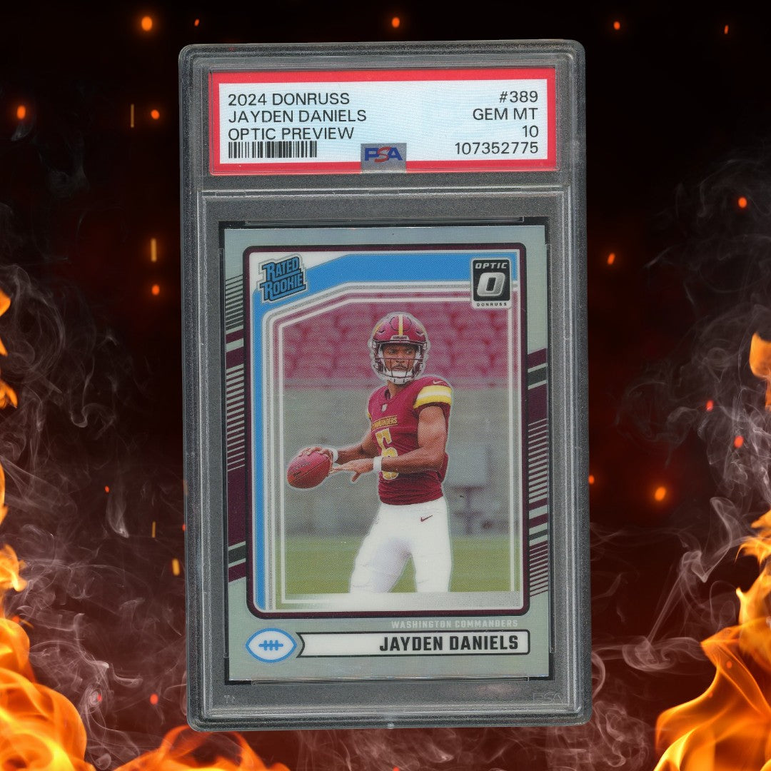 2024 Panini Donruss Jayden Daniels Optic Preview Rated Rookie #389 PSA 10