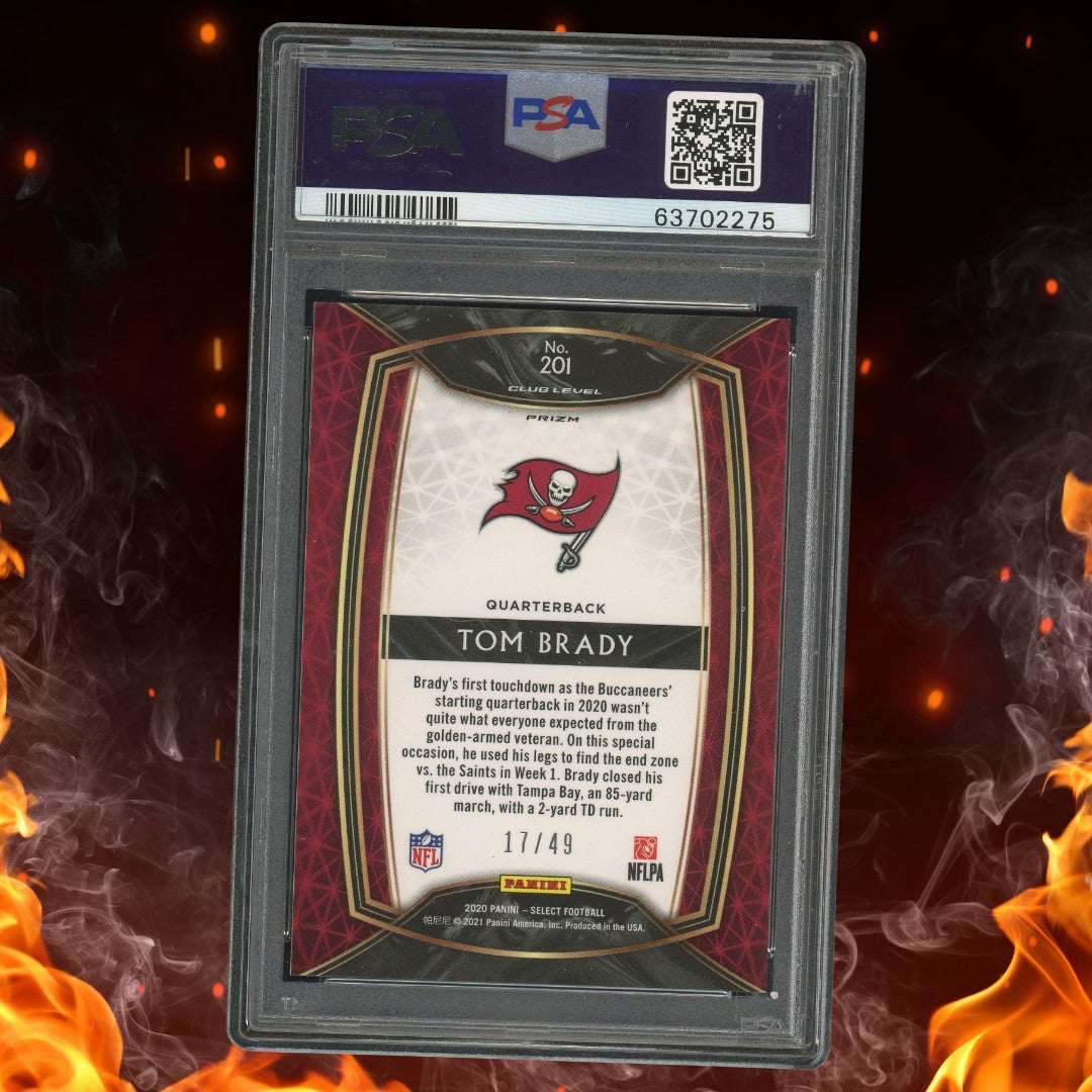 2020 Panini Select Tom Brady Red Prism /49 #201 PSA 10