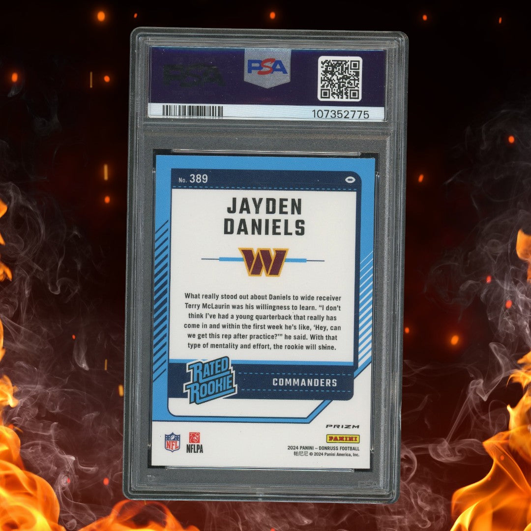 2024 Panini Donruss Jayden Daniels Optic Preview Rated Rookie #389 PSA 10