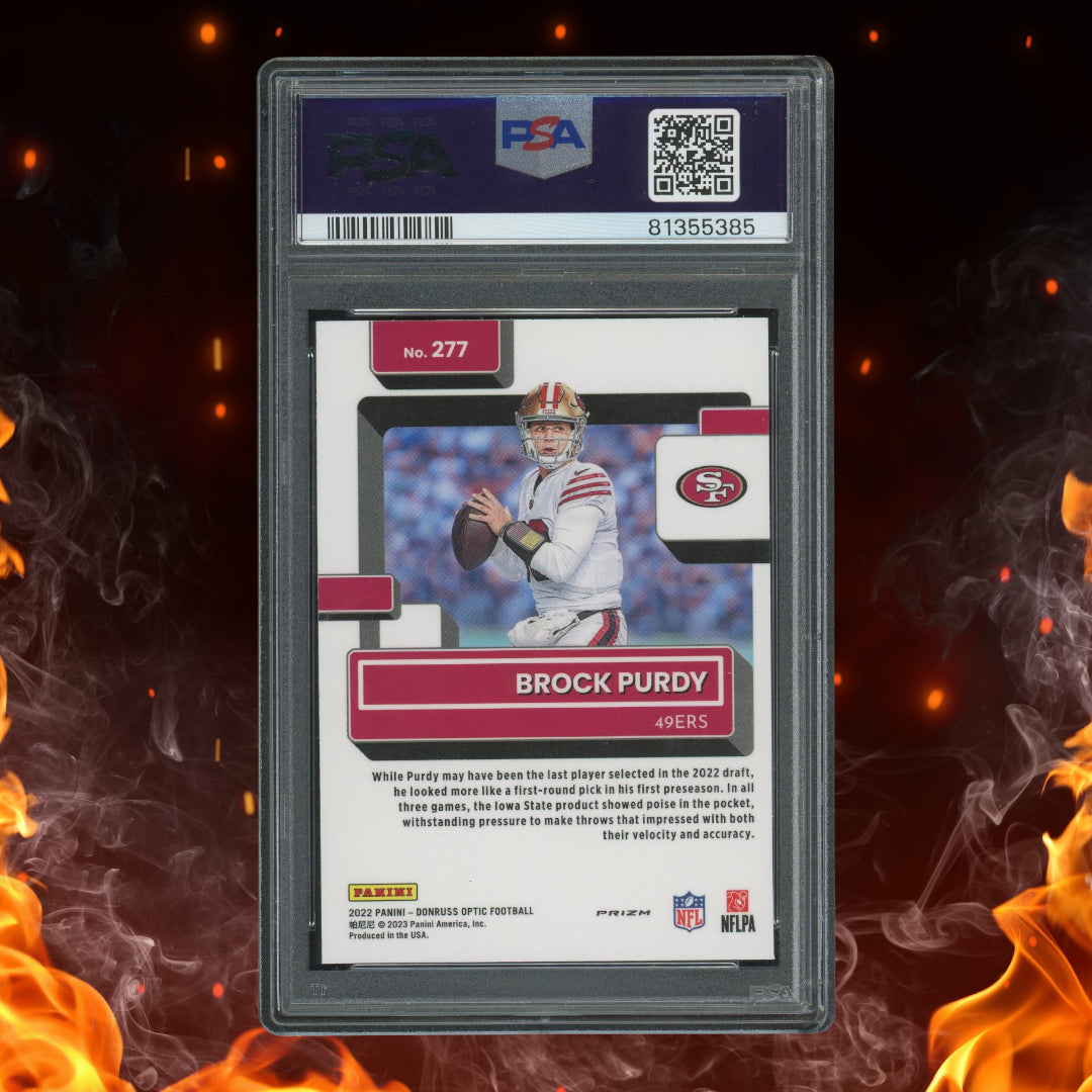 2022 Panini Donruss Optic Brock Purdy Rated Rookie Pink Rookie PSA 9 #277