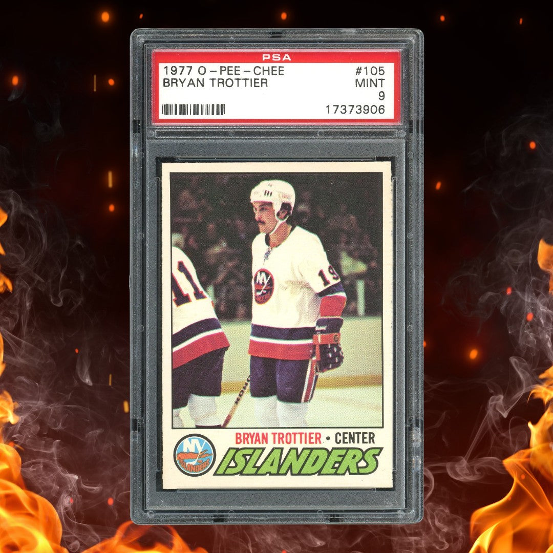 1977-78 O-Pee-Chee Bryan Trottier Rookie #105 PSA 9