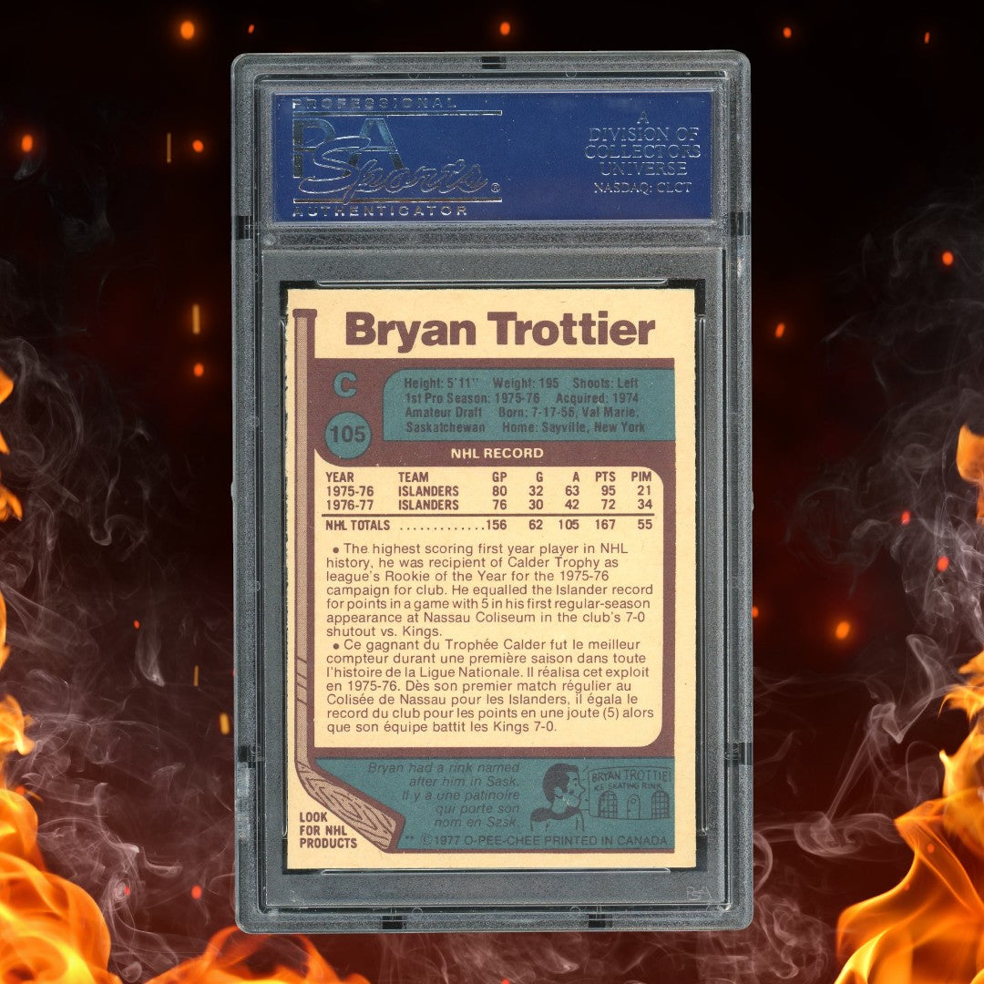1977-78 O-Pee-Chee Bryan Trottier Rookie #105 PSA 9