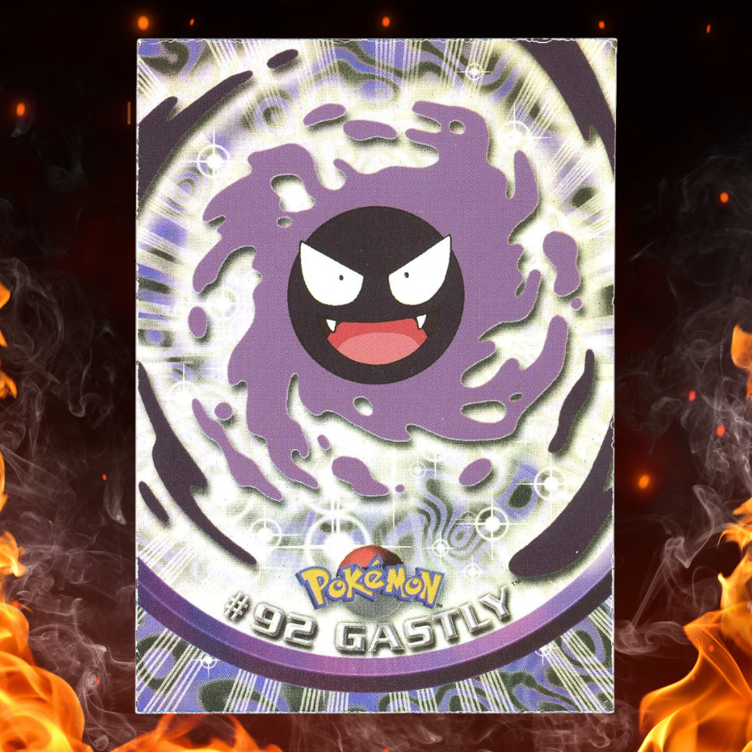 2000 Topps TV Animation Edition Gastly 1st Print Rainbow Foil #92