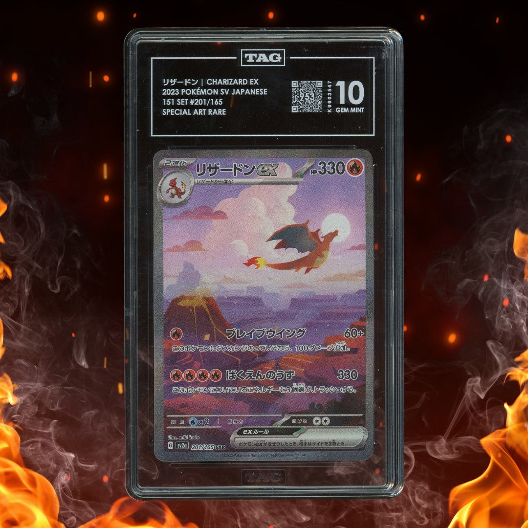 Pokemon 151 Japanese Charizard ex Special Art Rare 201/165 TAG 10